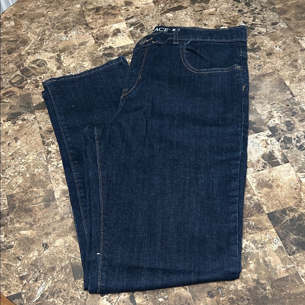 The children’s place dark blue stretch, straight denim jeans, boys (16) - Picture 4 of 4